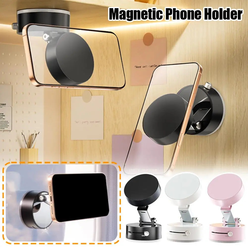 Double-Sided Magnetic Suction Cup Phone Holder - Versatile and Foldable Storage Solution